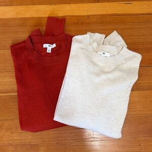 B.P. Women’s Drop Shoulder Sweaters in Cream and Rust Size S